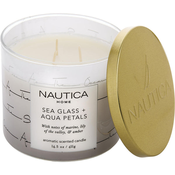 NAUTICA AQUA PETALS & SEA GLASS by Nautica (UNISEX) - SCENTED CANDLE 14.5 OZ