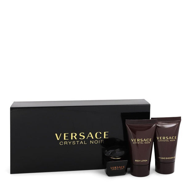 Crystal Noir by Versace Gift Set -- .17 oz Mini EDT + .8 oz Shower Gel + .8 oz Body Lotion (Women)